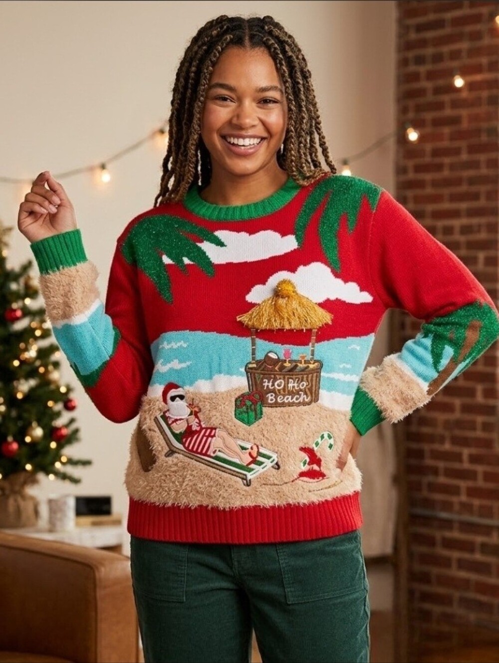Santa On The Beach Christmas Sweater